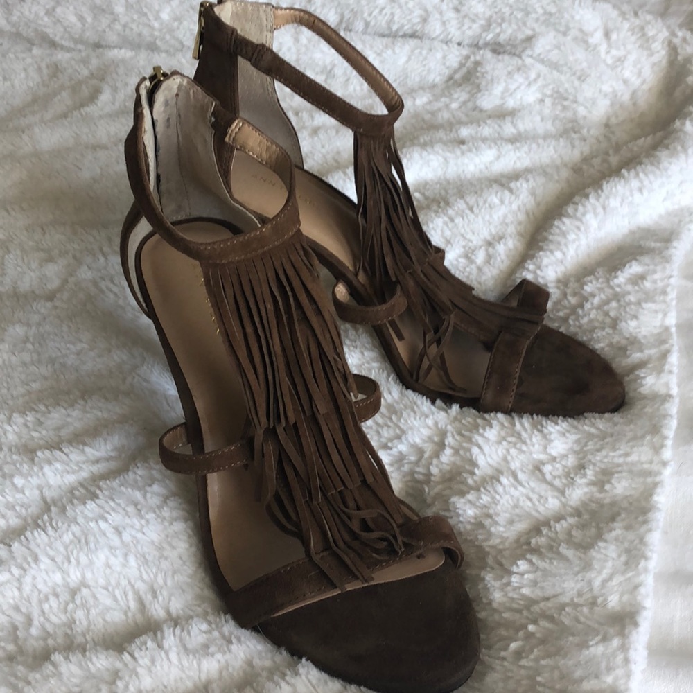 Ann Taylor Suede Tassel Heels